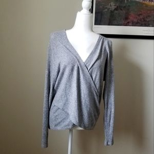 Pink Rose Wrap Front Sweater